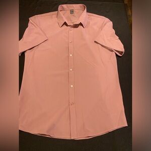 Pink Men’s Short Sleeve Dress Shirt